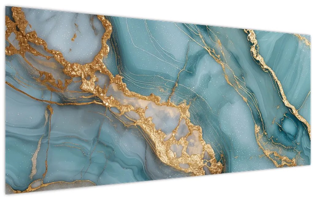 Obraz - Tyrkysový mramor (120x50 cm)