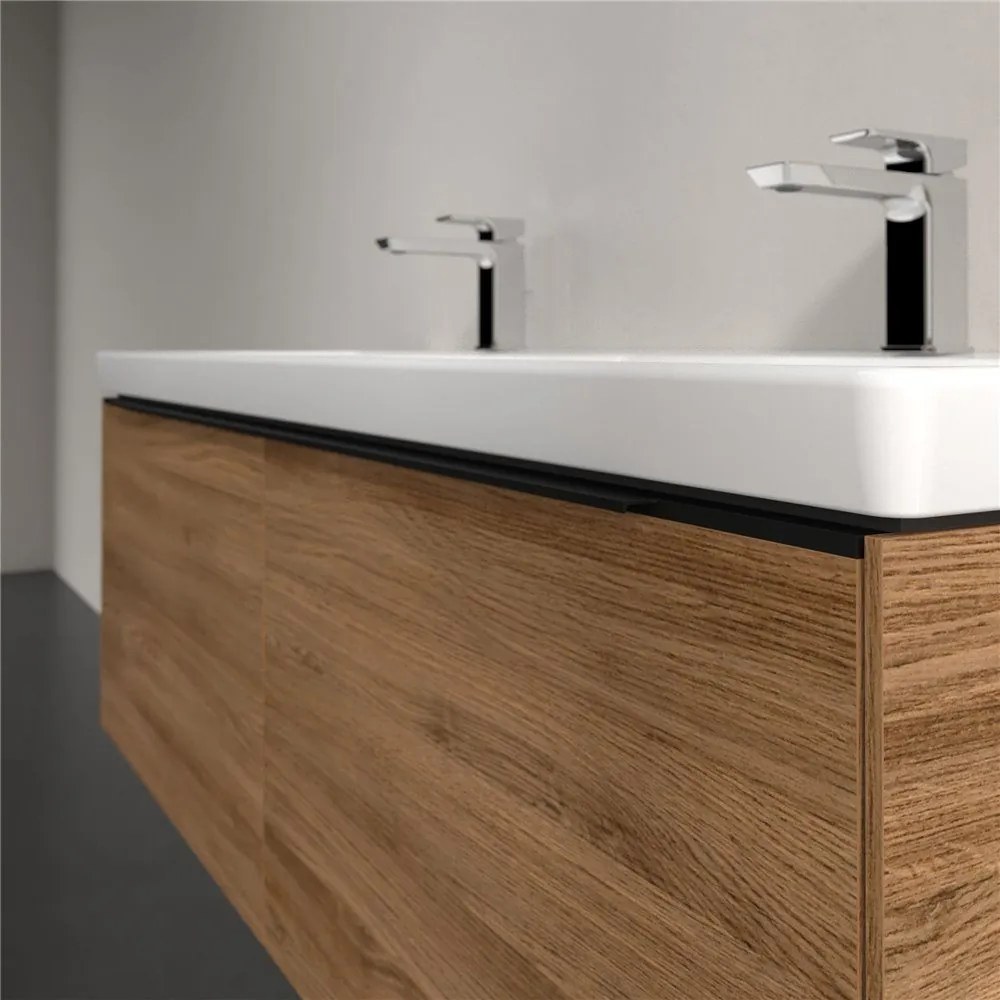 VILLEROY &amp; BOCH Subway 3.0 závesná skrinka pod dvojumývadlo, 2 zásuvky, 1272 x 478 x 429 mm, Oak Kansas, C56701RH