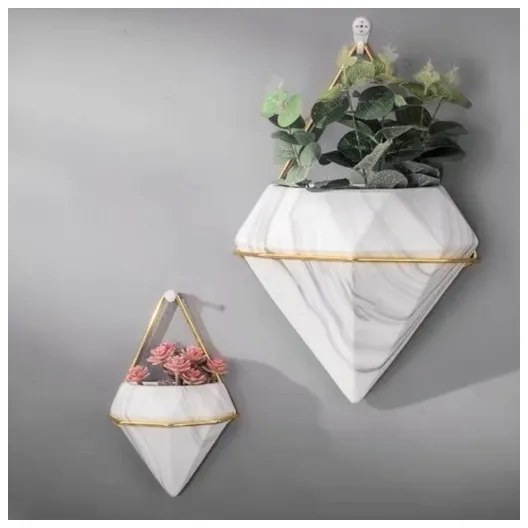 SADA 2x Nástenný kvetináč SEMELA 23x20 cm zlatá