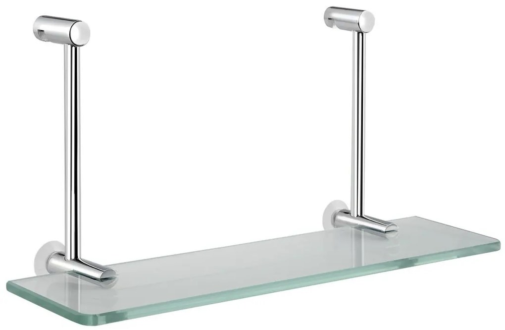 Sapho, Závesná sklenená polička na sprchovú zástenu 400x180x125mm, chróm, 1301-15