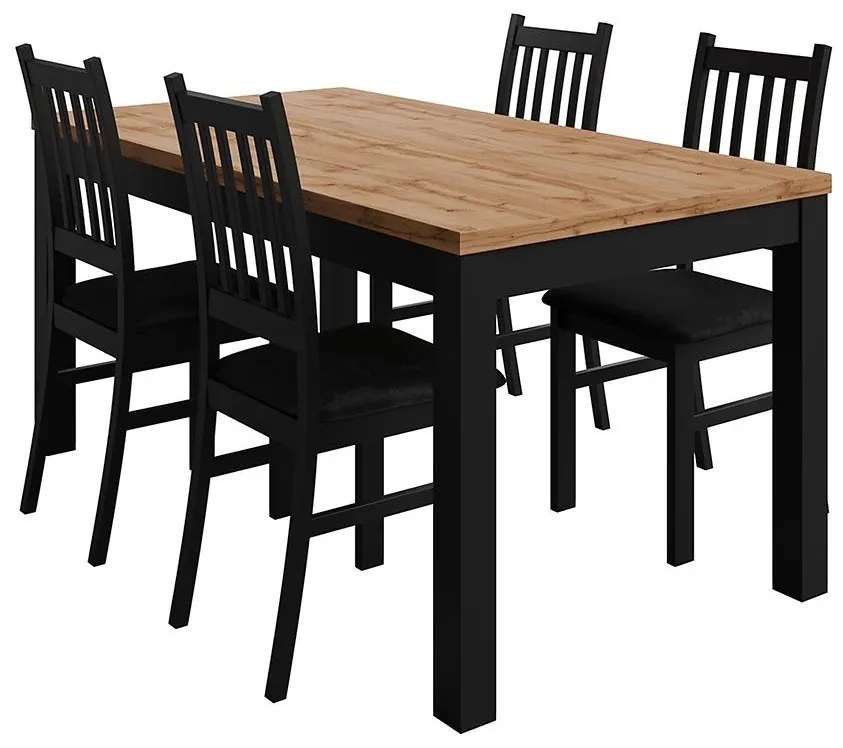 Jedálenská zostava Agbet wotan/čierna