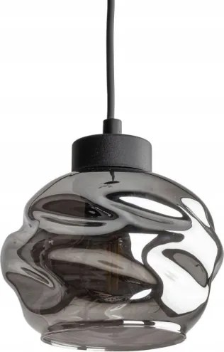 LED luster na lankách ZULIA 1xE27/15W/230V čierna/dymová čierna