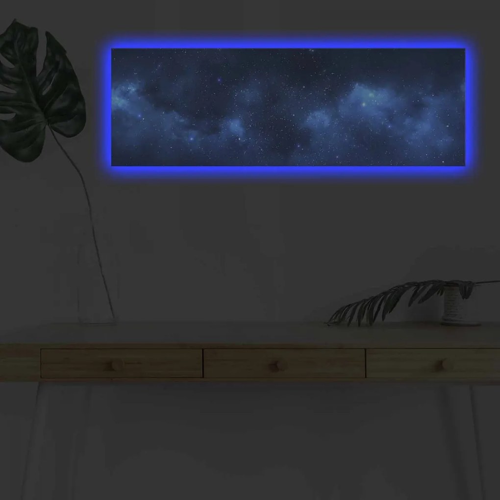 Obraz s led osvetlením Galaxie 90x30 cm
