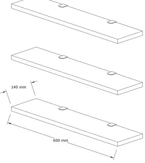 SADA 3x Nástenná polica BOSS antracit
