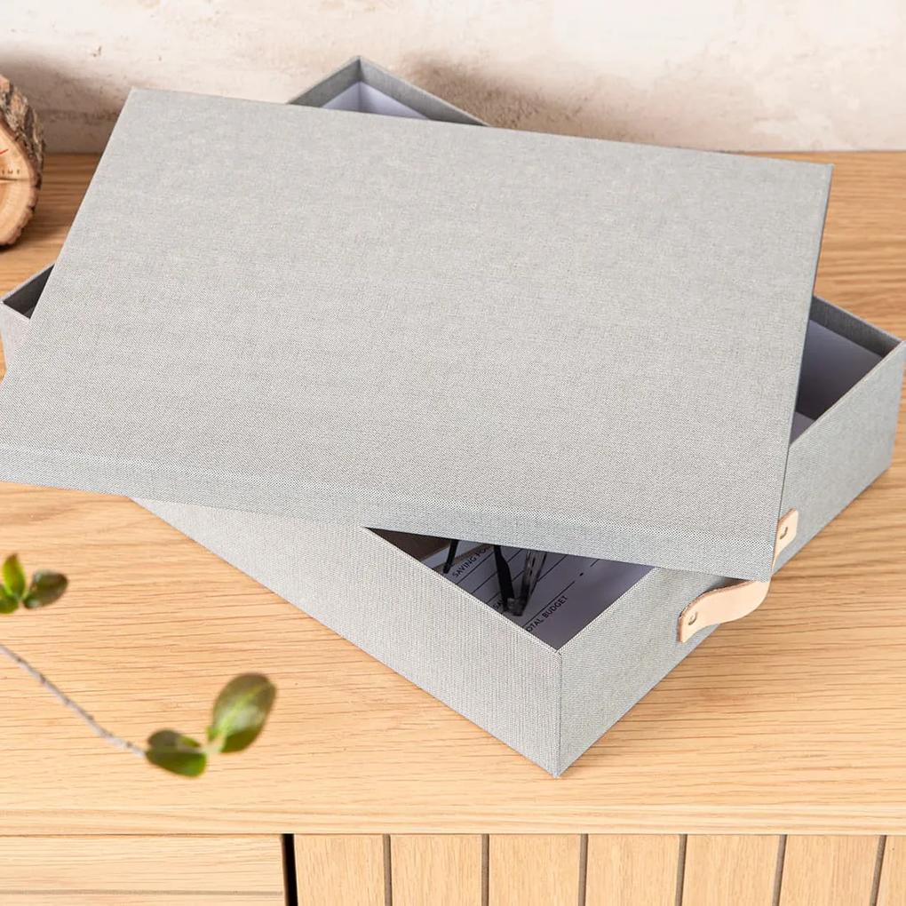 Úložná krabica na dokumenty OSKAR zo 100% recyklovateľného papiera, sivá