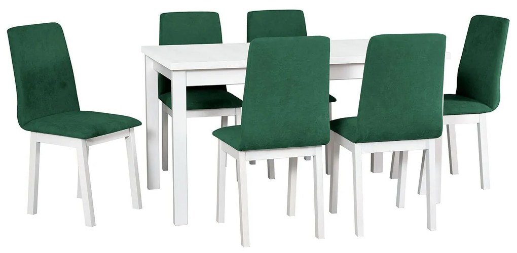 Rozkladací stôl so 6 stoličkami - AL37, Morenie: biela, Poťahové látky: 23x - Kronos 19 Mirjan24 5902928964318