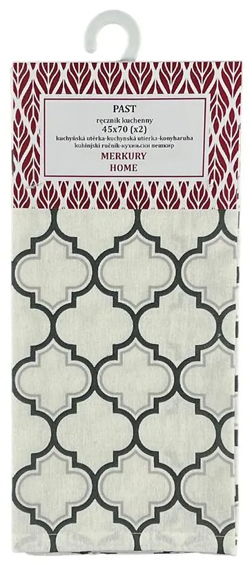 Bavlnená utierka PAST tmavošedá 45x70