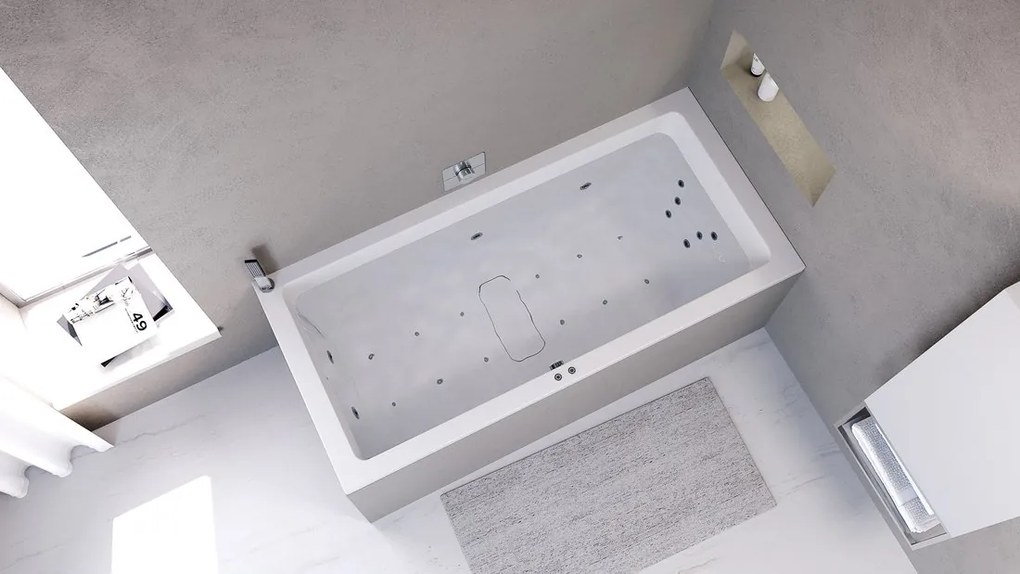 Polysan Polysan, OBLO hydromasážna vaňa, 165x48cm, Attraction Hydro-Air, chróm, Colorterapie, 72840.4011