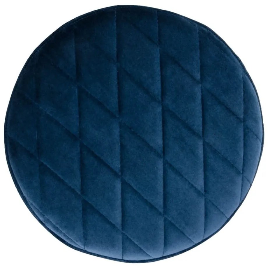 Modrý zamatový puf Bonami Essentials Ejby