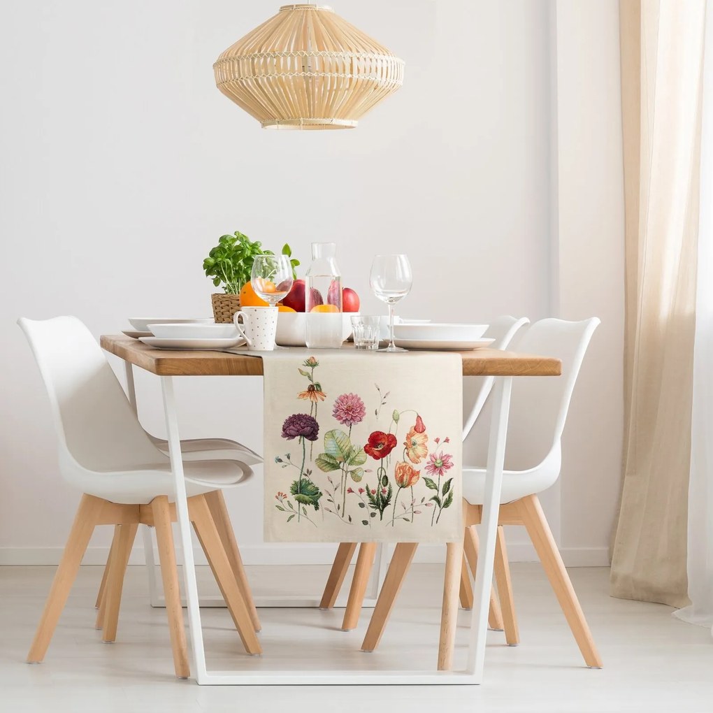 GOBELÍNOVÝ OBRUS NAT 40X100 CM VZOROVANÝ