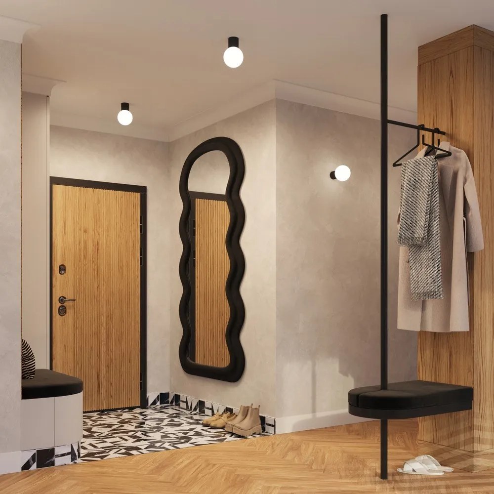 Čierne stropné svietidlo so skleneným tienidlom ø 12 cm Orbital – Sollux