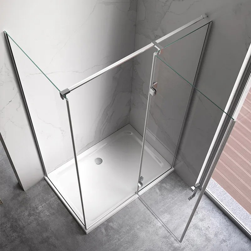 BPS-koupelny Obdĺžnikový sprchový kút HYD-OK02D 120x80 chróm/transparent + vanička HYD-OSV-ST03C biela