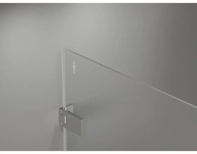 Mexen, Mexen Lunar-F pravé sklápacie sprchové dvere 95 cm, transparentné, brúsený nikel - 836-095-000-97-00-P