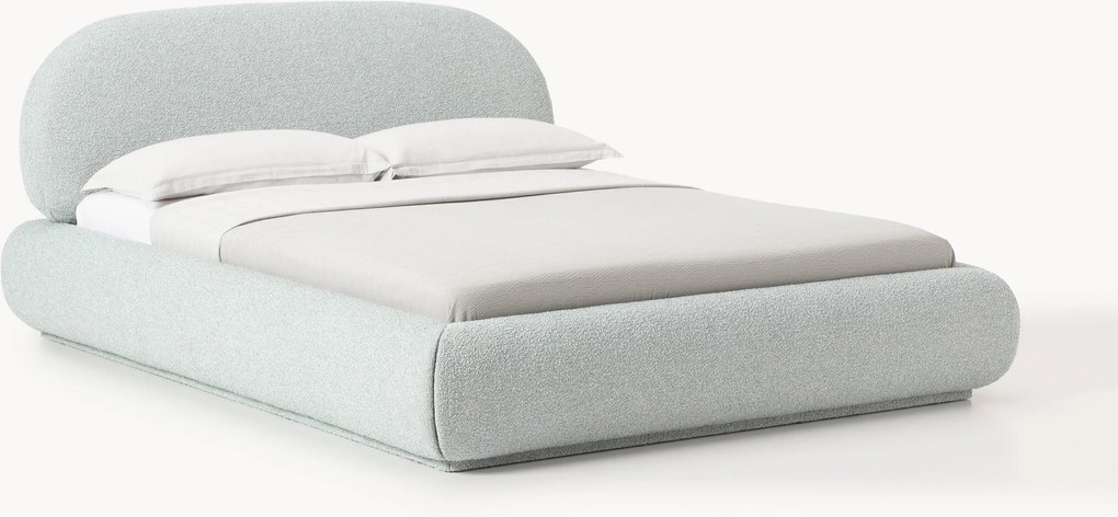 Buklé čalúnená posteľ s úložným priestorom Alba