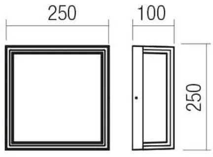 Redo 90565 - LED Vonkajšie nástenné svietidlo QUADRIS LED/20W/230V IP54 antracit
