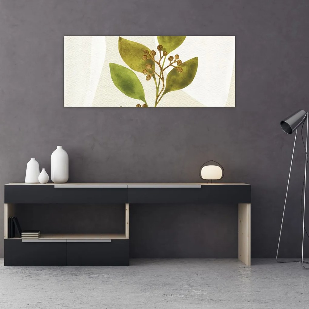 Obraz - Akvarelová vetvička N⁰1 (120x50 cm)