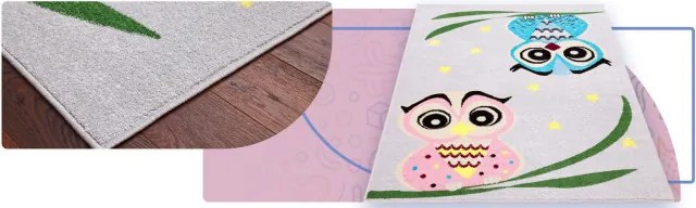 Koberec Agnella Funky Top Owl sivý