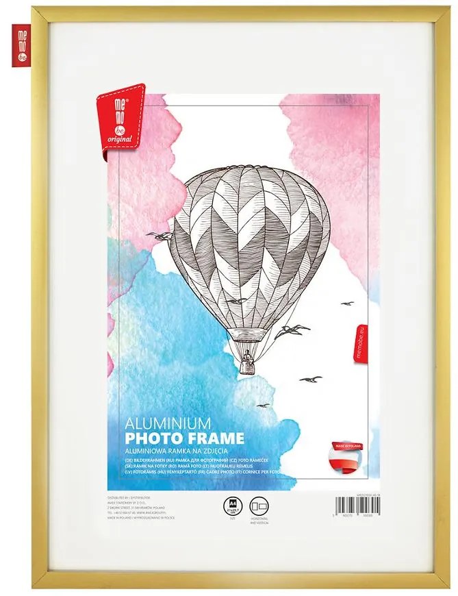 Fotorámik hliníkový zlatá 32x22 cm