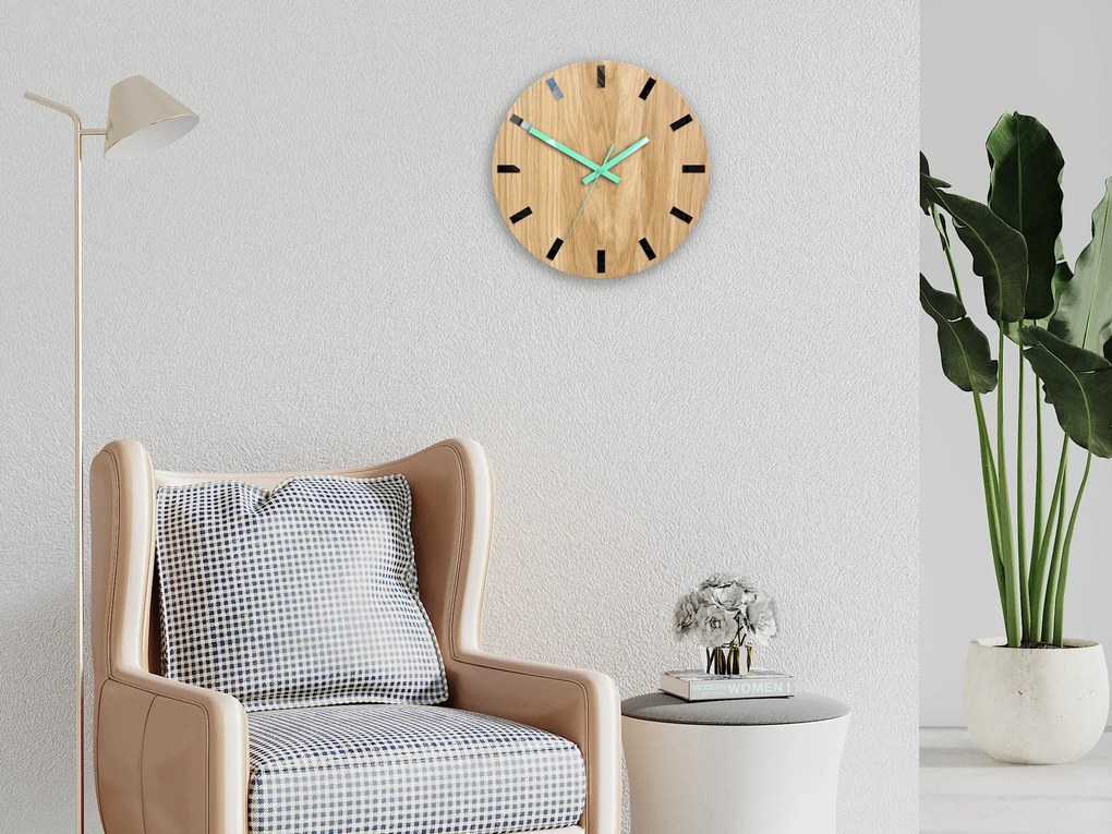 Nástenné hodiny Simple-W hnedo-modré