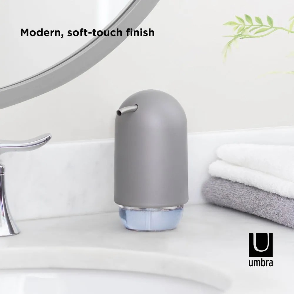 Sivý plastový dávkovač mydla 230 ml Touch – Umbra