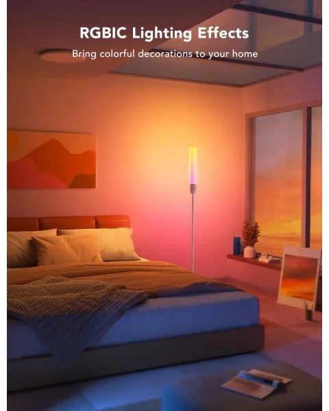 Govee - LED Stmievateľná stojacia lampa CYLINDER SMART RGBICWW 2200-6500K