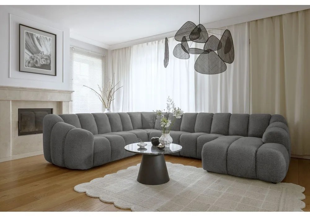 Sivá rohová pohovka (ľavý roh/do tvaru "U") Shell – Miuform