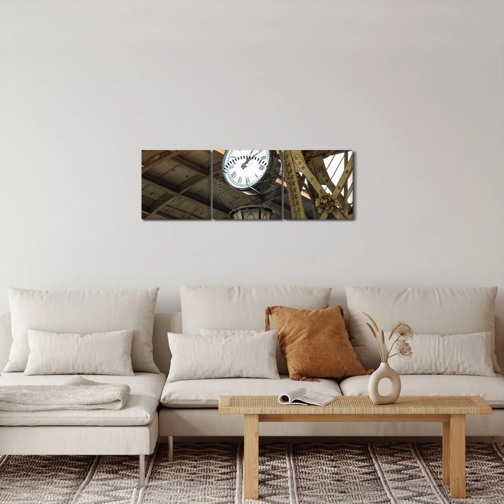 Obraz - Nádražné hodiny (s hodinami) (90x30 cm)