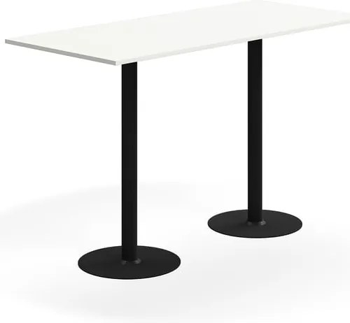 Barový stôl ALVA, 1800x800x1100 mm, s kotvením do zeme, HPL, čierna/biela