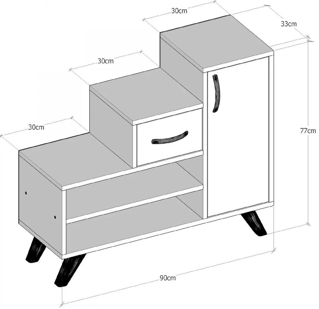 Botník Retro 90x77 cm dub zafírový