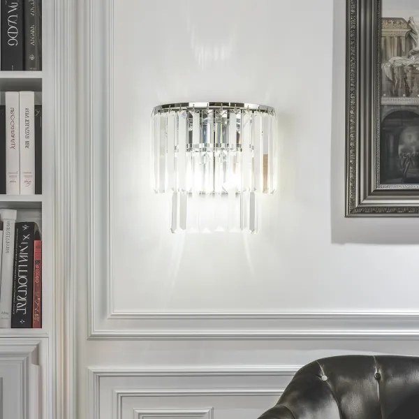 Brilagi - LED Krištáľové nástenné svietidlo MOZART 2xE14/40W/230V lesklý chróm