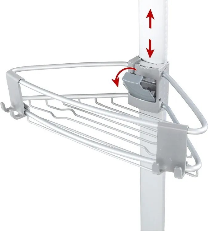 Teleskopická hliníková kúpeľňová polička v matne striebornej farbe Purio – Wenko