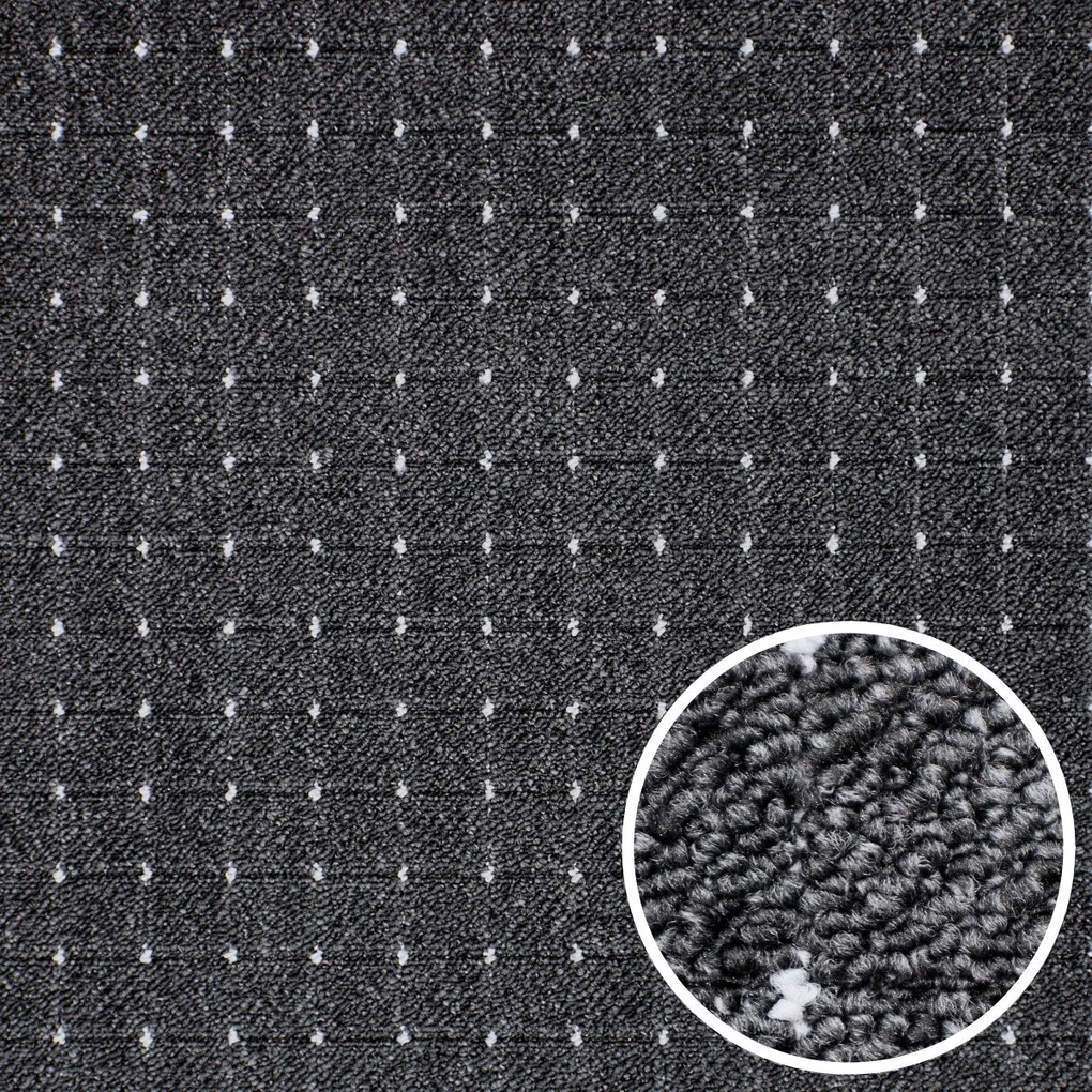 Condor Carpets, AKCIA: 80x150 cm Koberec metráž Udinese antracitový - neúčtujeme odrezky z role - obšitý zo všetkých strán, šíře, čierna, filc, chodba / predsieň