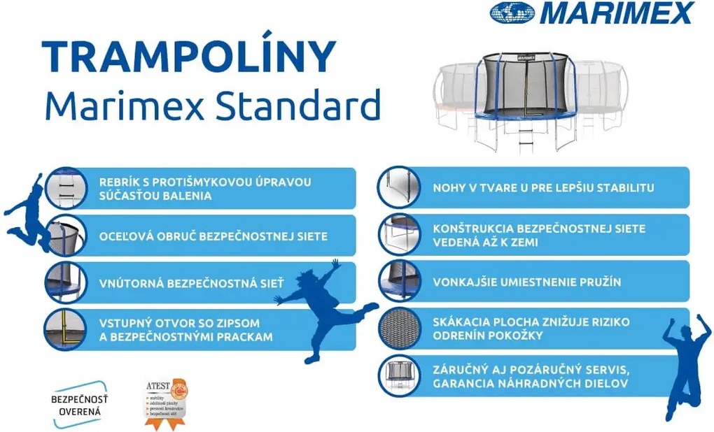 Marimex | Trampolína Marimex Standard 244 cm ružová + ochranná sieť + rebrík ZADARMO | 19000110