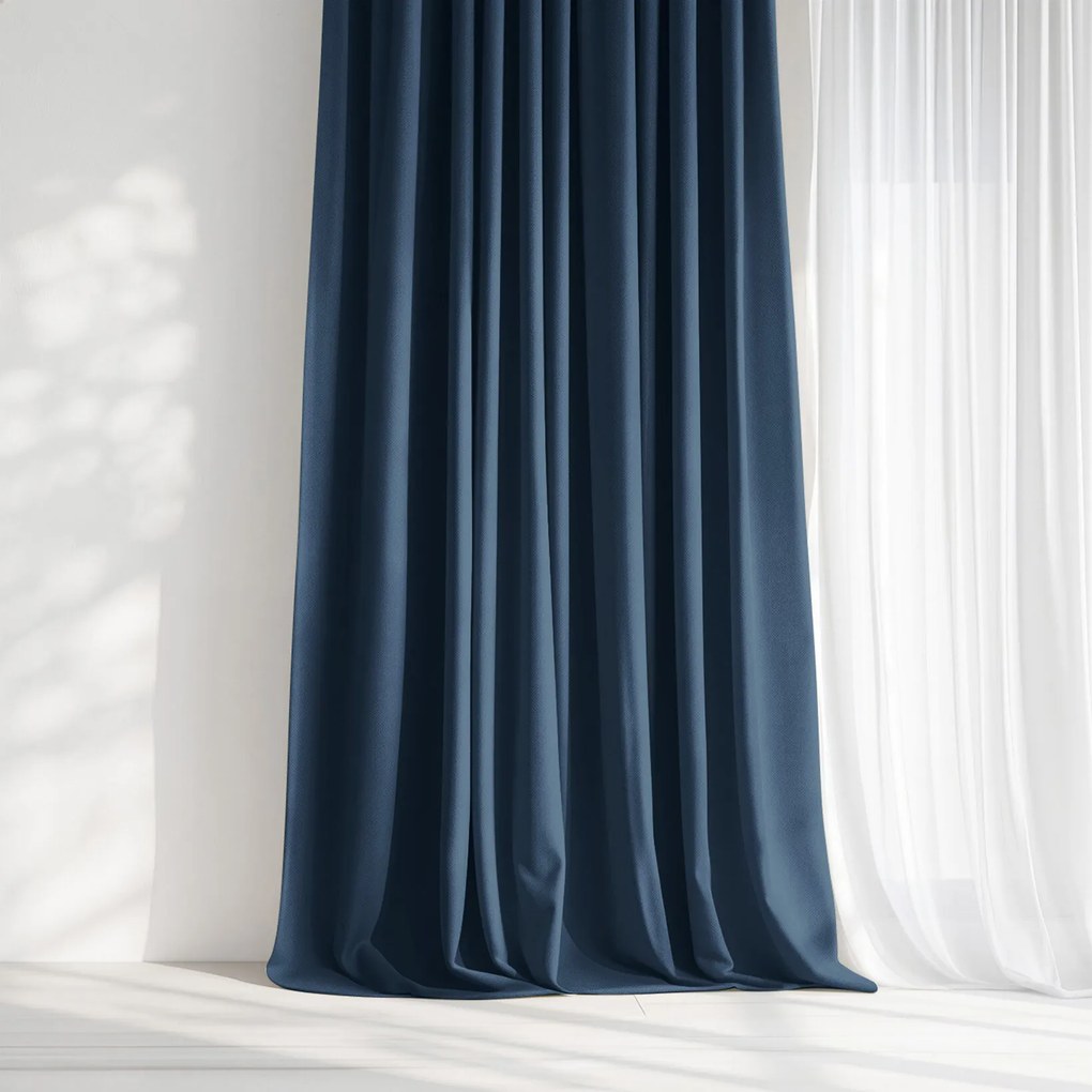 Goldea dekoračný záves marbella - námornícky modrý 280x135 cm