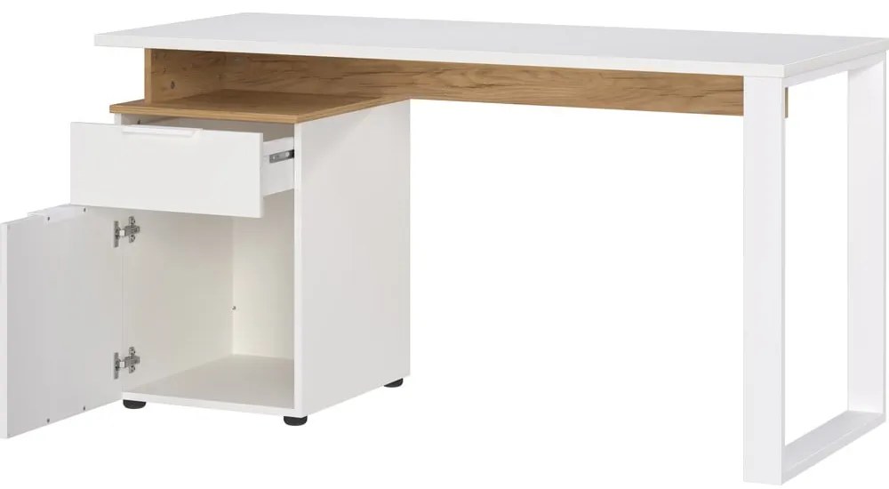 Pracovný stôl s bielou doskou 61x140 cm Hasselt – Germania
