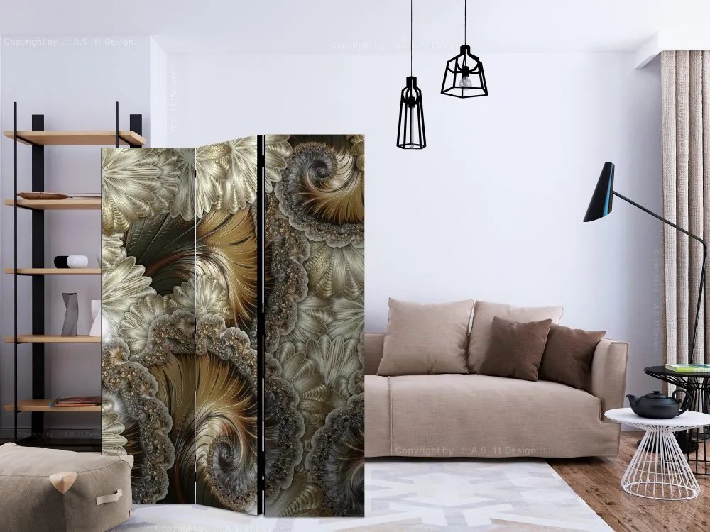 Artgeist Paraván - Golden hand-held fans [Room Dividers]