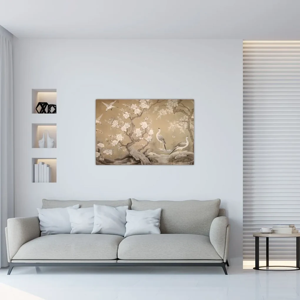 Obraz - Kreslená japonská krajina (90x60 cm)