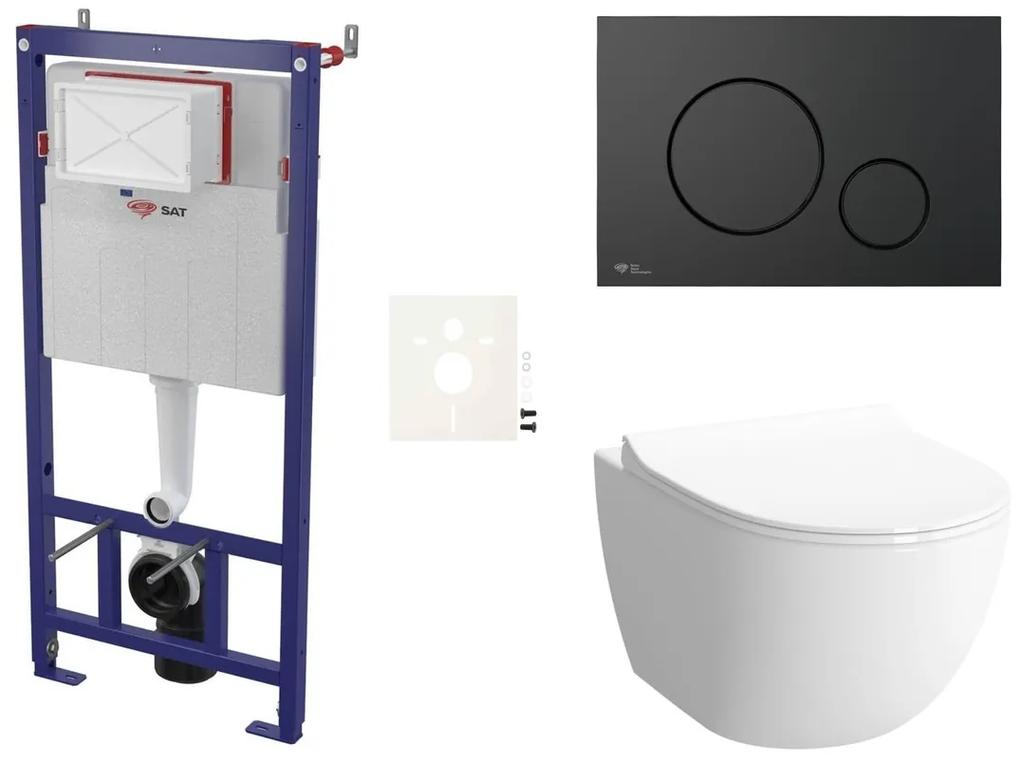 Cenovo zvýhodnený závesný WC set SAT do ľahkých stien / predstenová montáž + WC SAT Infinitio SIKOSSINF68K