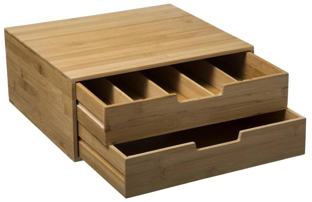 Drevený organizér na kávové kapsuly Bamboo, 34x31x14,5 cm