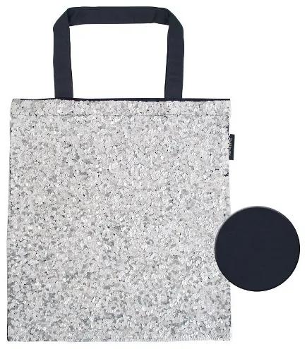 Bavlnená taška s flitrami 40x45cm strieborná, Artebene, textil, 40x45 cm, 240270