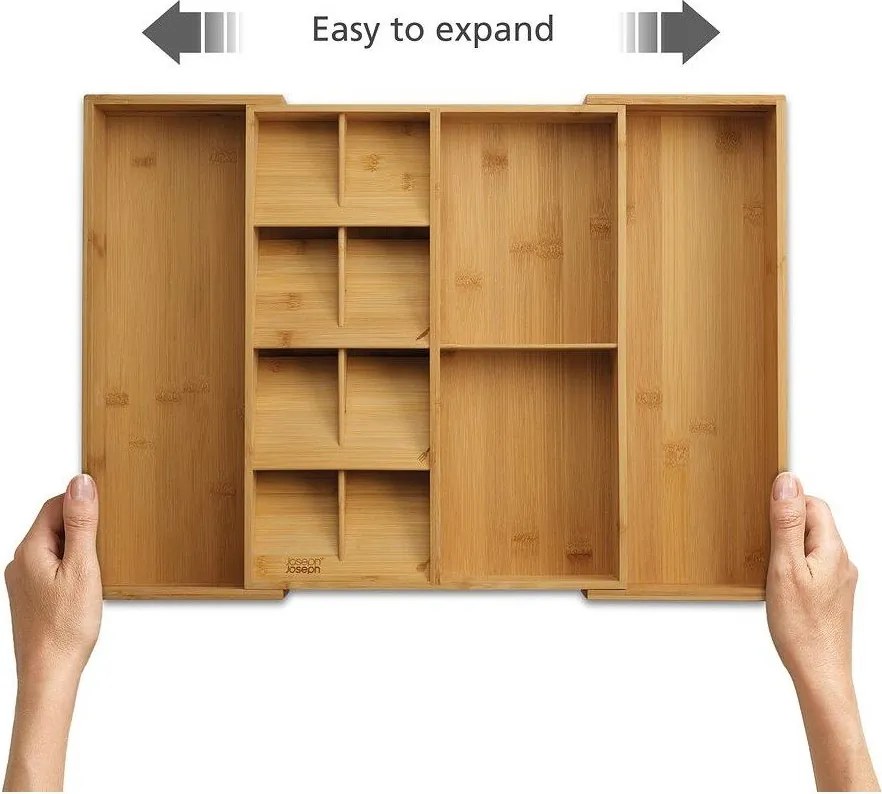 Nastaviteľný bambusový príborník do zásuvky v prírodnej farbe 32 x 40 cm DrawerStore Bamboo – Joseph Joseph