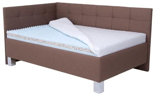 Čalúnená posteľ s matracom a úložným priestorom MARIA PETITE 120x200 cm hnedá