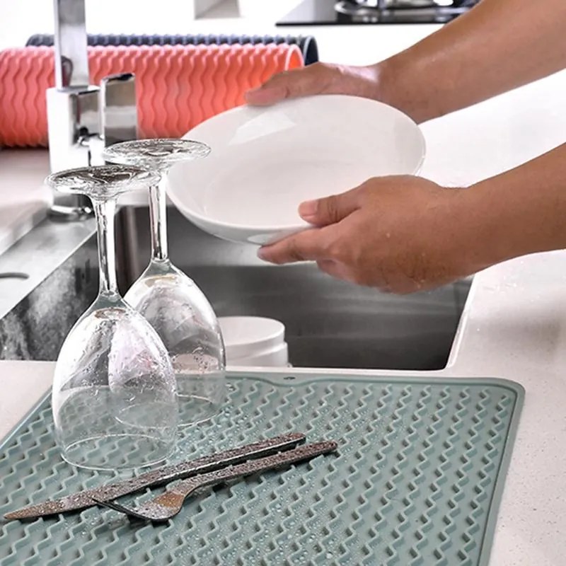 Orion Silikónový odkvapkávač k drezu, matne zelený