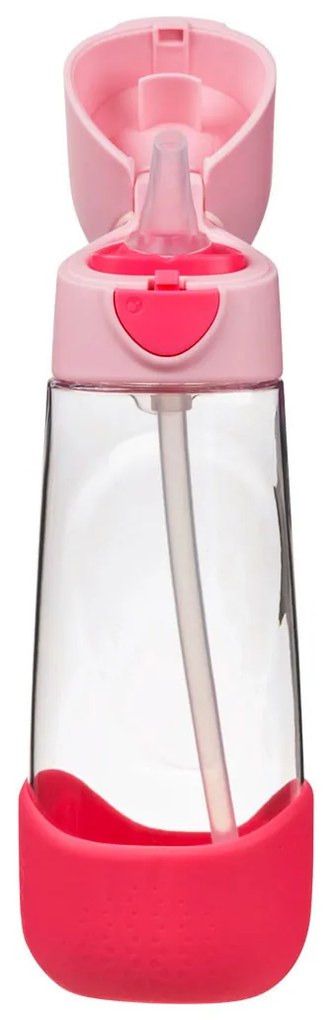 Fľaša na pitie so slamkou 600 ml - flamingo fizz