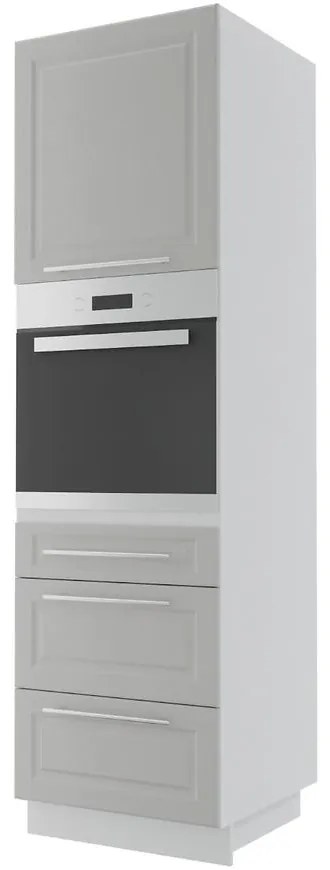 Kuchynská skrinka Emporium D14RU/3E light grey stone/biela