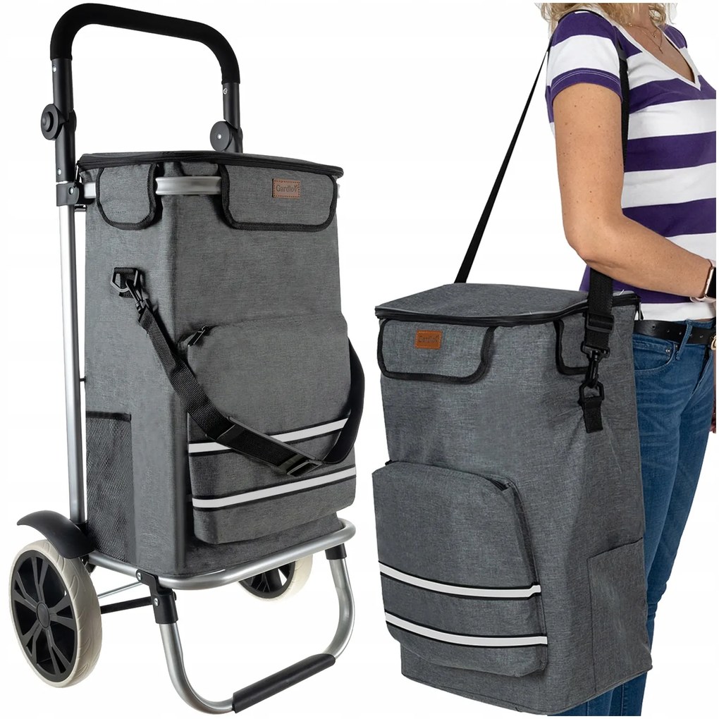 Gardlov 23187 Nákupná taška na kolieskach 40 l, šedá