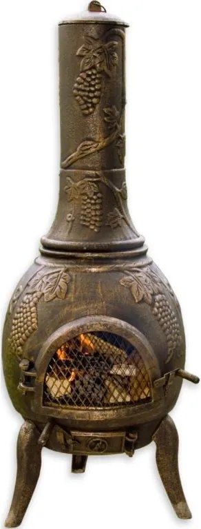 TERA Vonkajší záhradný kozub zliatina 120 cm - bronz