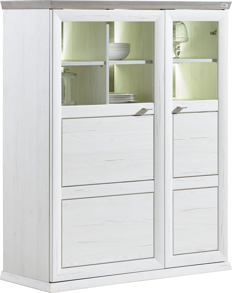 XXXLutz VYSOKÁ KOMODA, sivá, biela, 110,2/134,3/43 cm Hom`in - Komody - 000003000111