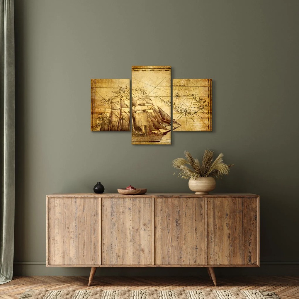 Obraz - Stará mapa (90x60 cm)