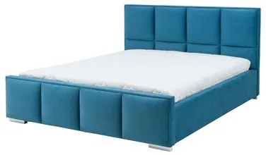 Modrá čalúnená posteľ FABRIZZIO SQUERE P 180x200 cm